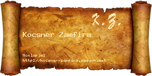 Kocsner Zamfira névjegykártya